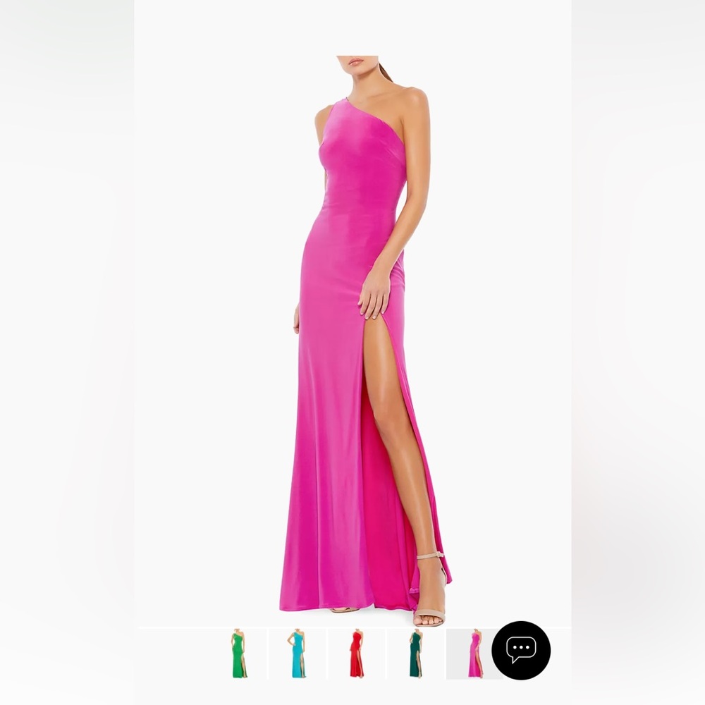 Mac Duggal asymmetrical draped jersey gown